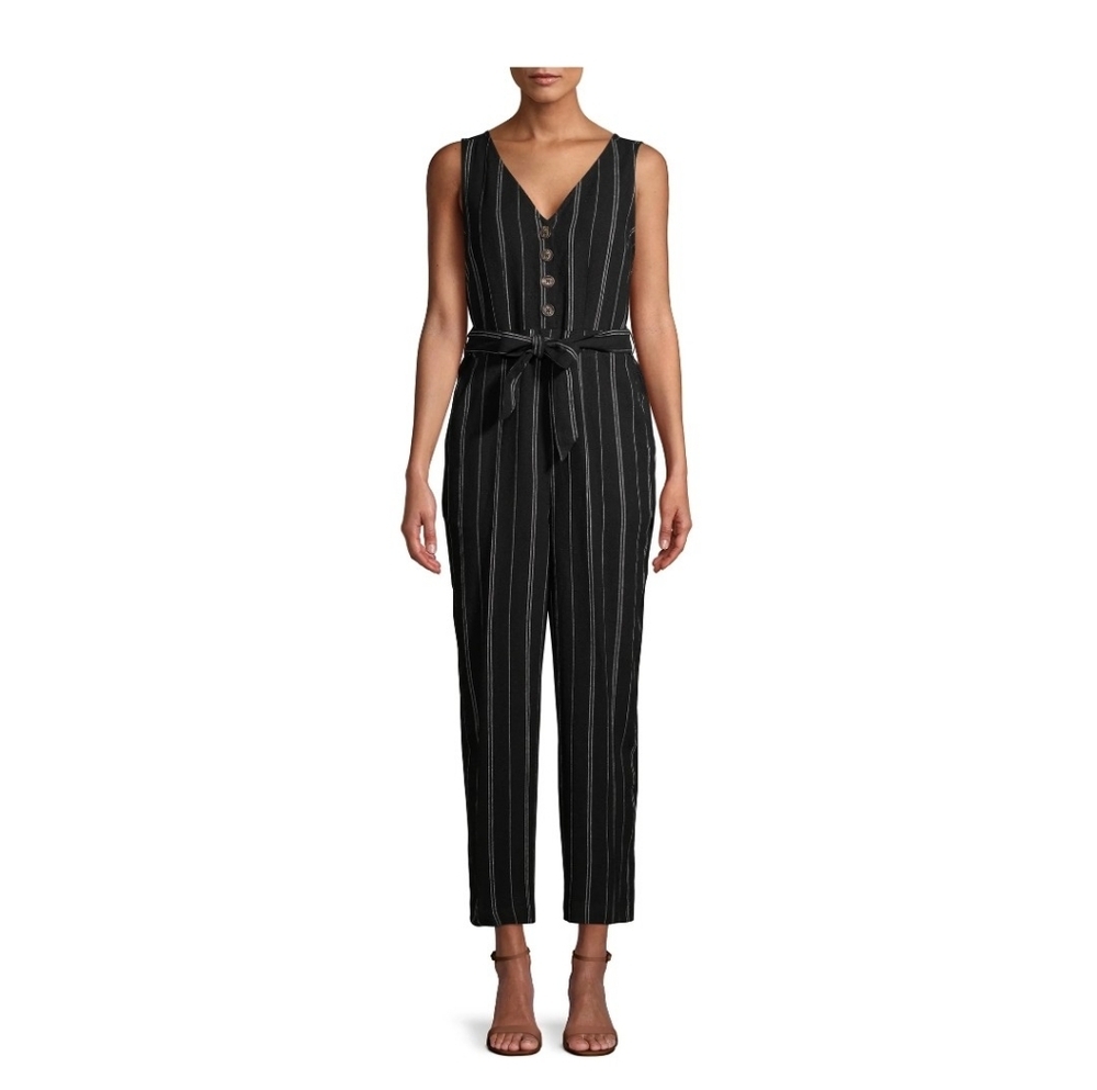 🌿Time and Tru NWT Sleeveless Floral Linen-Blend Cropped Jumpsuit – Size M🌿NWT - Picture 9 of 10